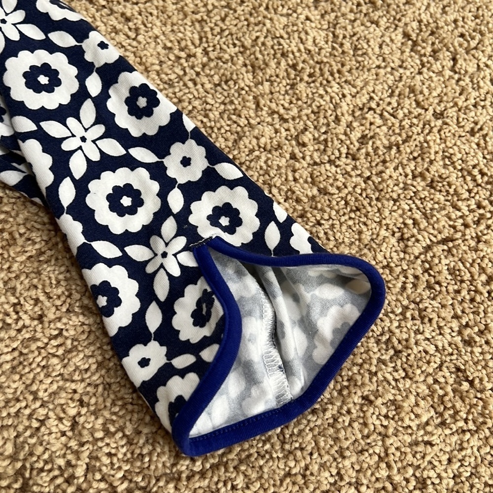 BODEN Size 8L navy with white combo printed midi dress with pockets - Picture 10 of 10